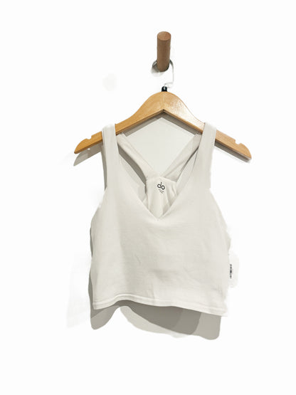 alo Airbrush Real Bra Tank in White - Medium