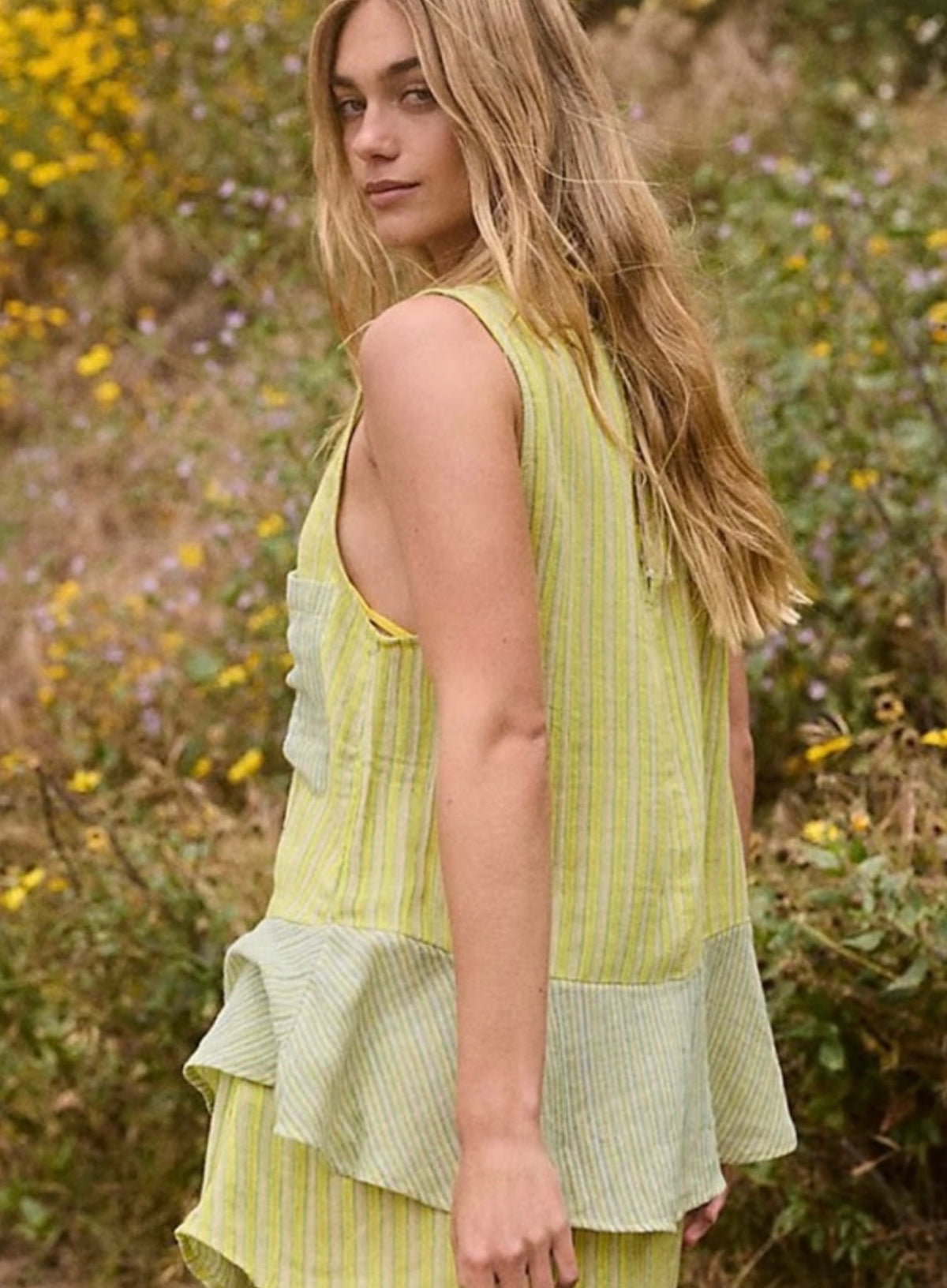 Free People Annabelle Set in Lime Green Combo - Medium