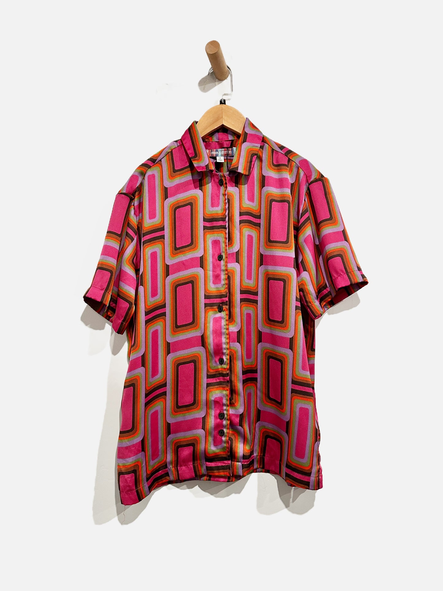 Urban Outfitters Pink Retro SS Button Down - Small