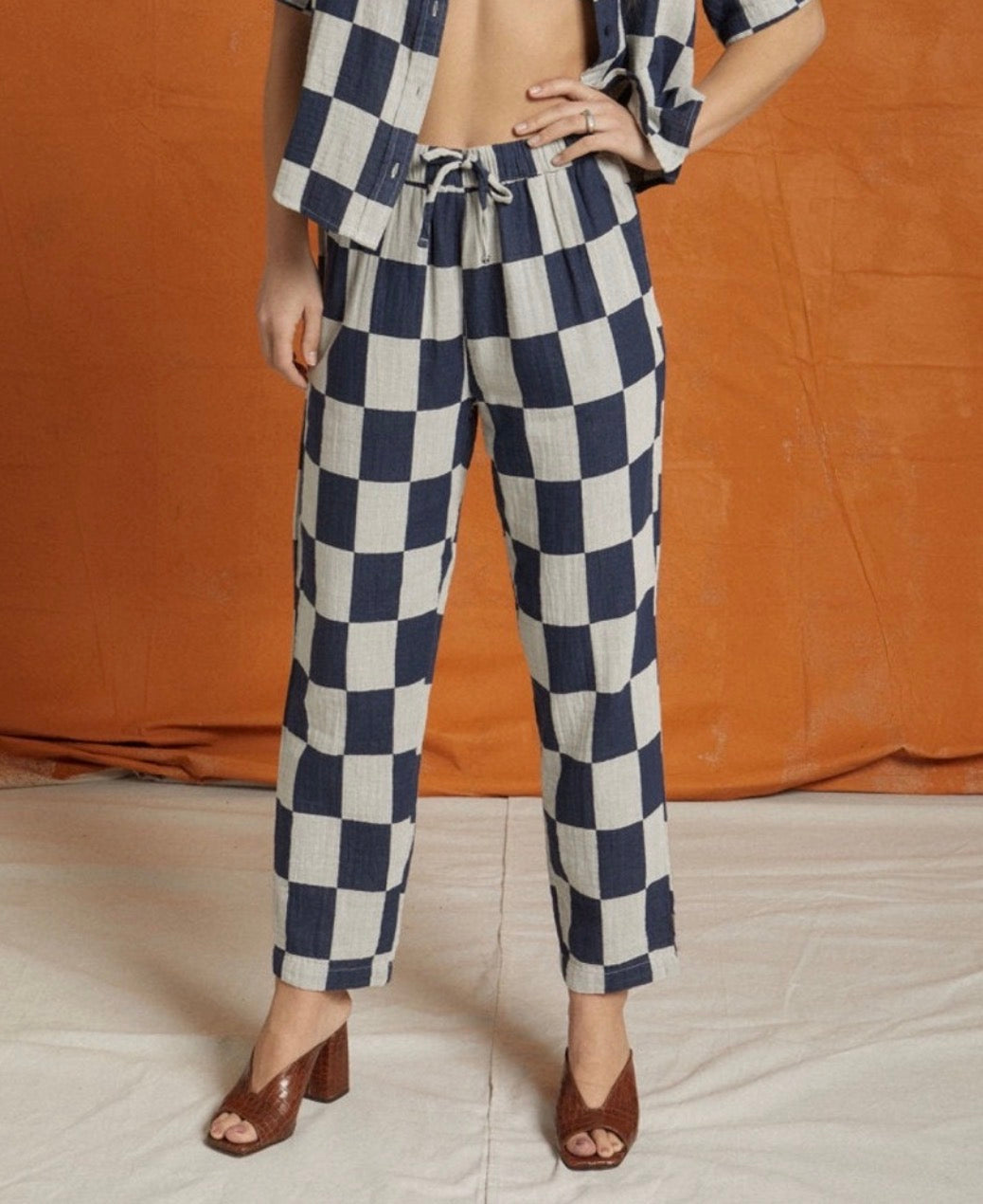 Brixton Mykonos Drawstring Pant in Washed Navy - Small