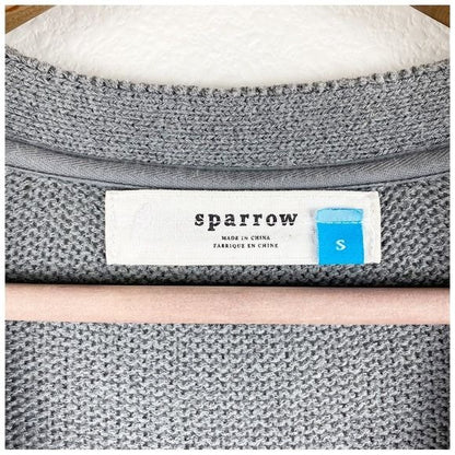 Anthropologie Sparrow Gray Fringe Cardigan Size Small