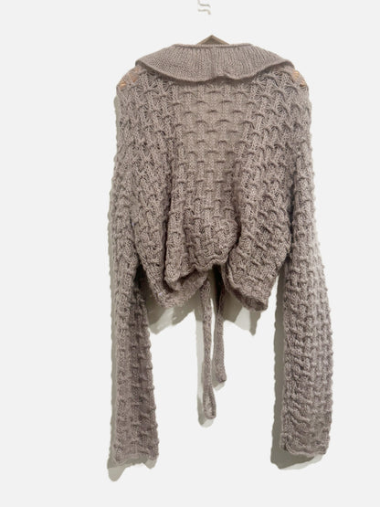 April Cornell Purple Crochet Cardigan - XL