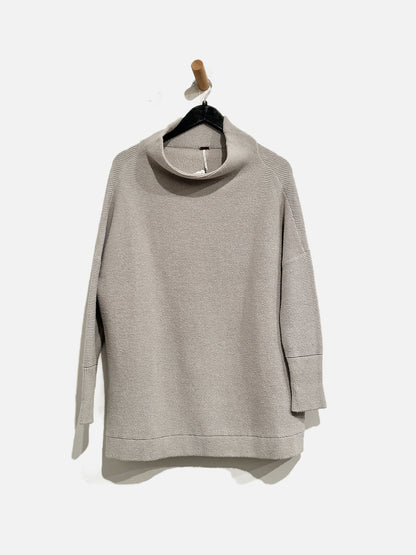 Free People Ottoman Gray Mock Neck Sweater - XS