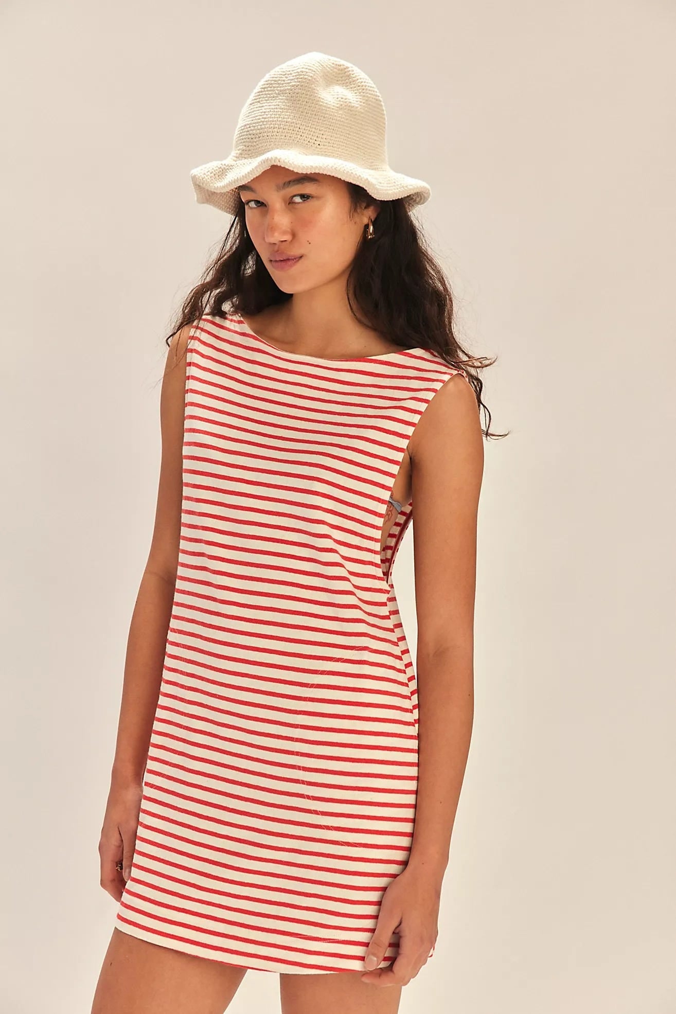Free People Free-est Sailor Mini Dress in Fiery Red Combo - Small