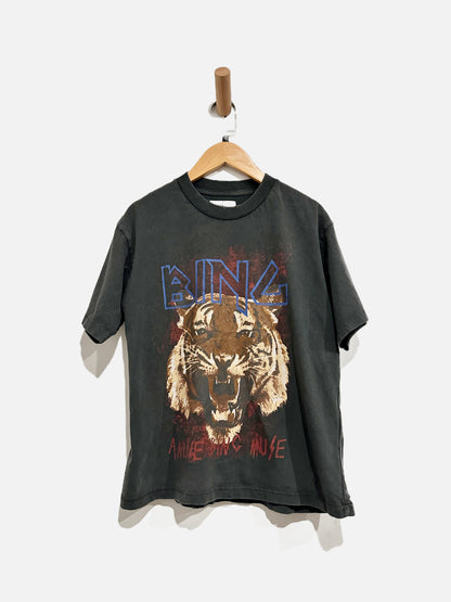 Anine Bing Gray Tiger Graphic Tee - XS