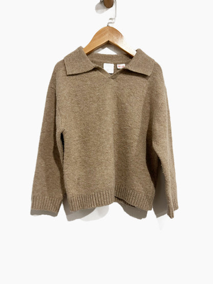 Zara Kids Collared Taupe Sweater - 4/5