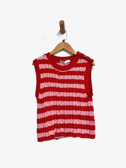 Zara Pink & Red Sweater Vest - Small