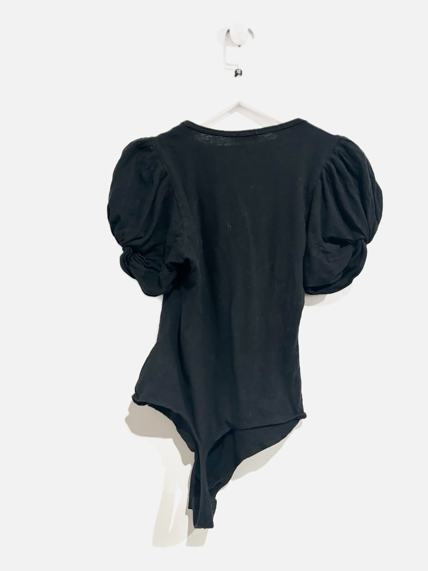 Free People Intimately Black Puff Sleeve Bodysuit - XS