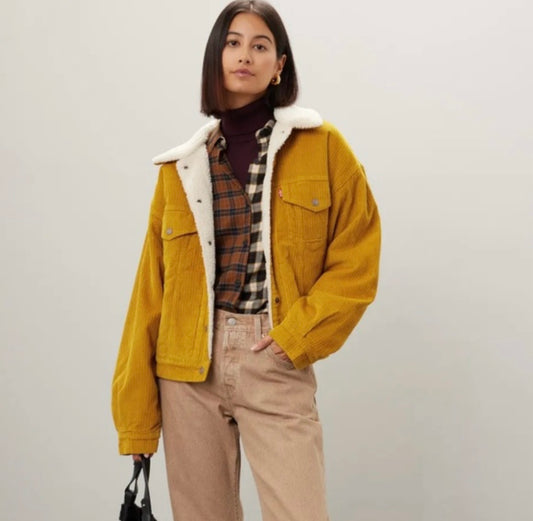 NWT Levi’s Yellow Corduroy ‘90s Trucker Jacket - XS