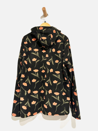 O’Neill Josie Black Floral Half Zip Hoodie - Small
