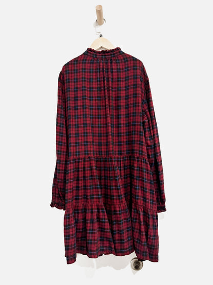 Gap NWT Maroon Plaid LS Dress - Large