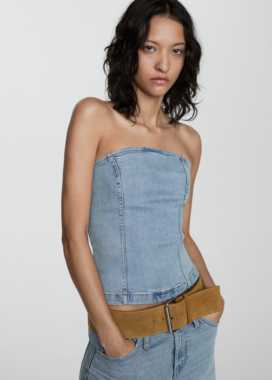 MNG Denim Tube Top - XL