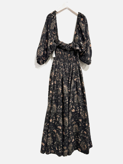 Free People Black Floral Maxi Dress - Small
