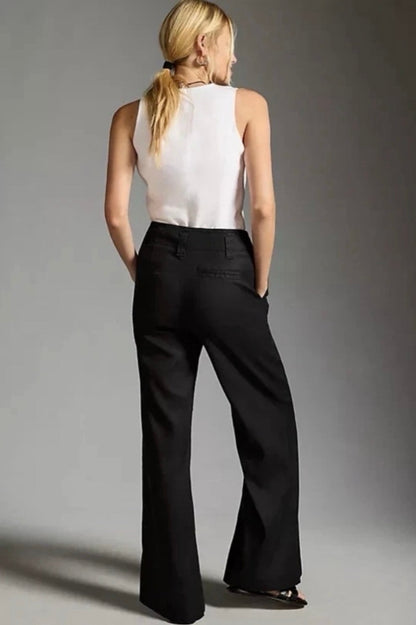 Anthropologie Maeve The Naomi Wide-Leg Flare Pants in Black - 12