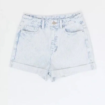 Urban Outfitters BDG High Rise Mom Denim Shorts in Faded Stripe Size 29