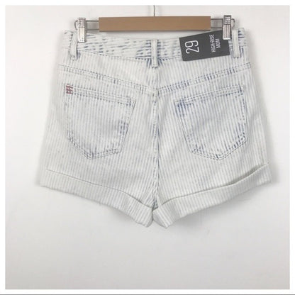 Urban Outfitters BDG High Rise Mom Denim Shorts in Faded Stripe Size 29