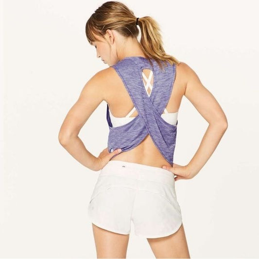 Lululemon Fast As Light Muscle Tank Heathered Viola Size Small
