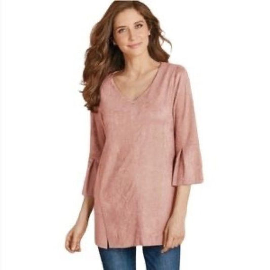 Soft Surroundings Izzy Faux Suede Top Size XS