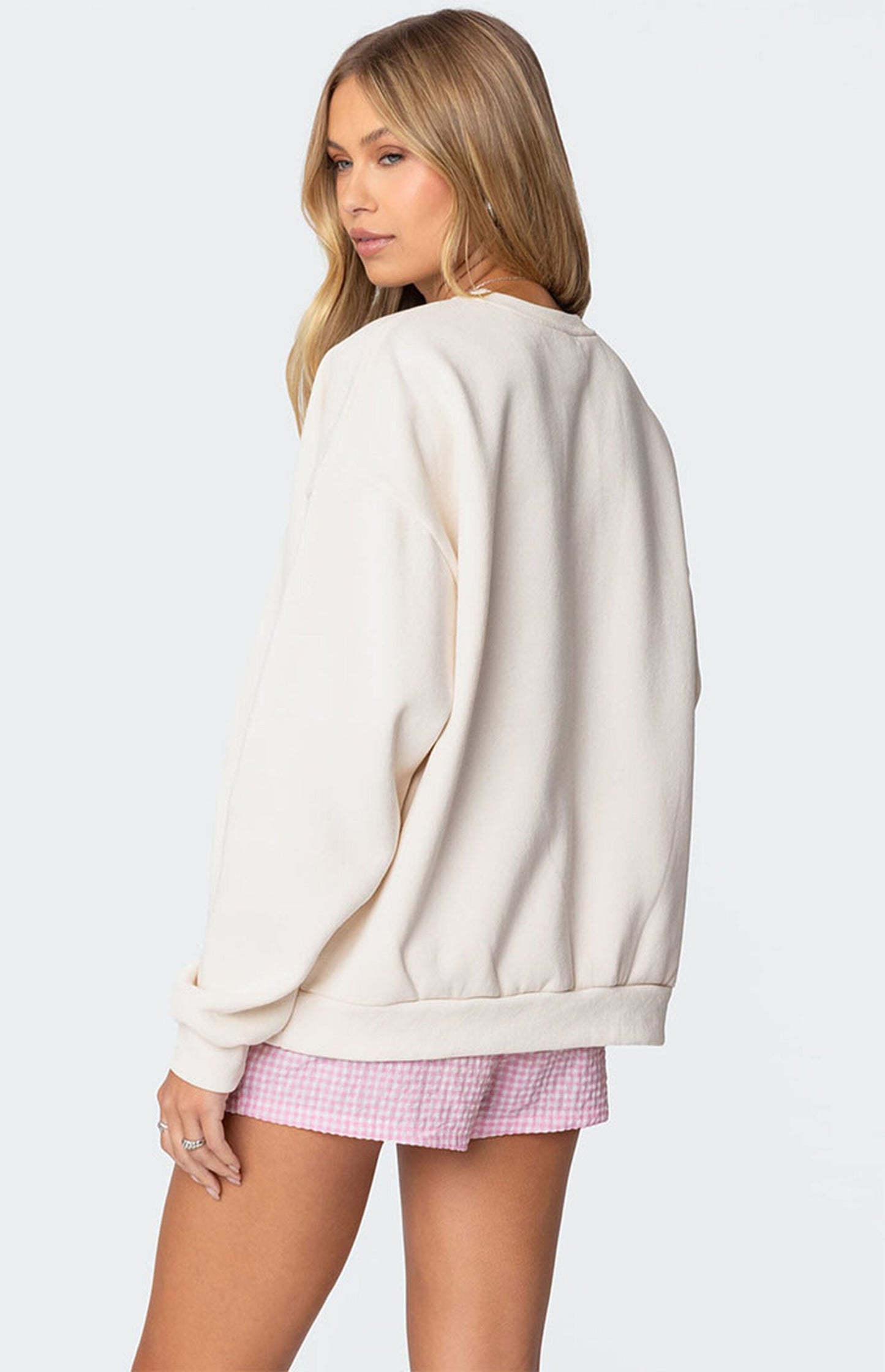 Edikted Bow Brat Printed Sweatshirt - Small