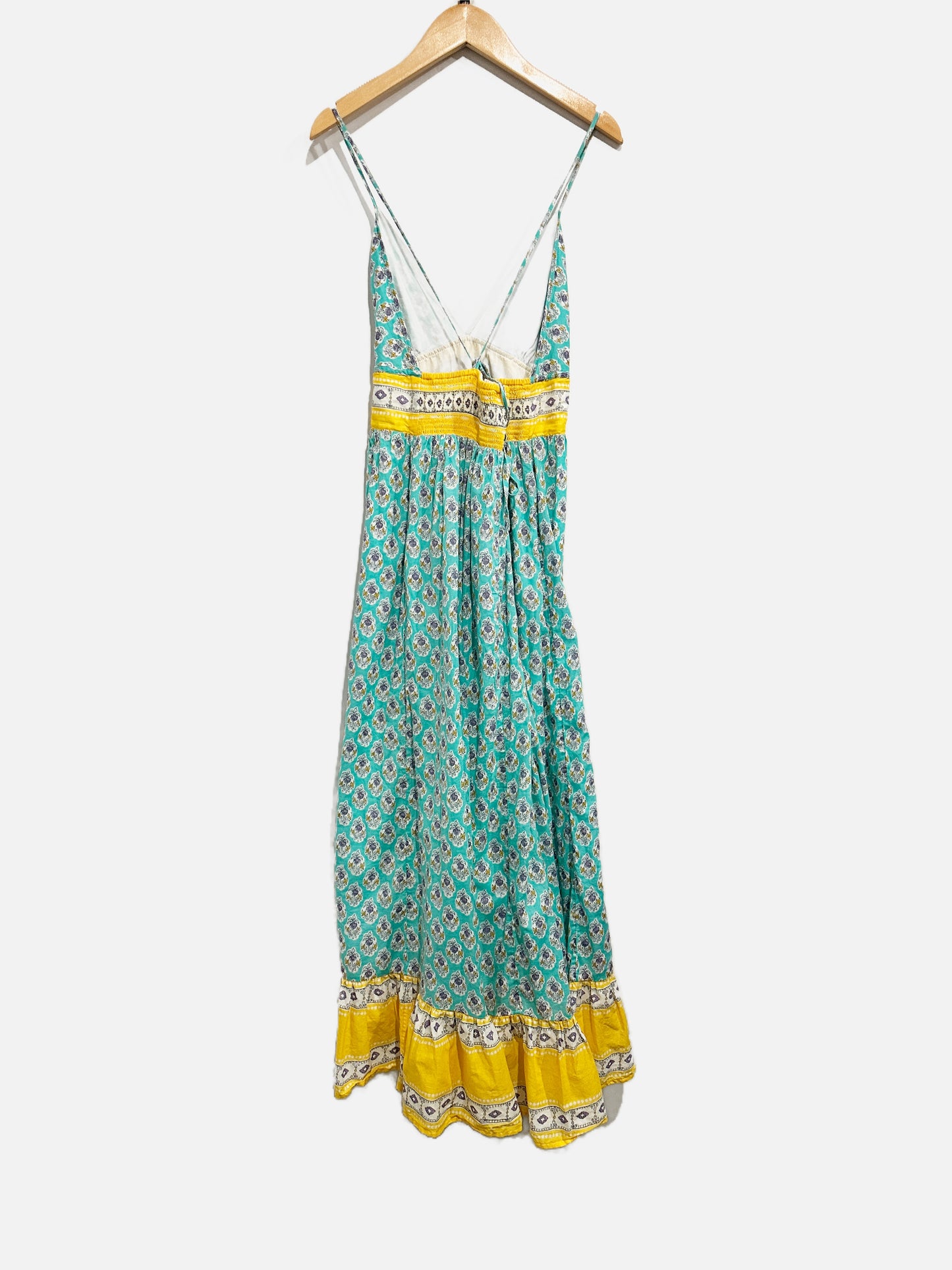 J Crew Blue Floral Tie Back Dress - Medium