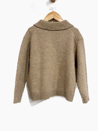 Zara Kids Collared Taupe Sweater - 4/5