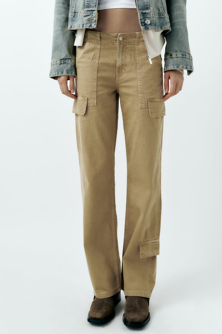 Zara NWT Mid Rise Cargo Pants - 8