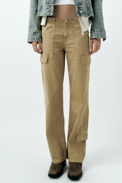 Zara NWT Mid Rise Cargo Pants - 8