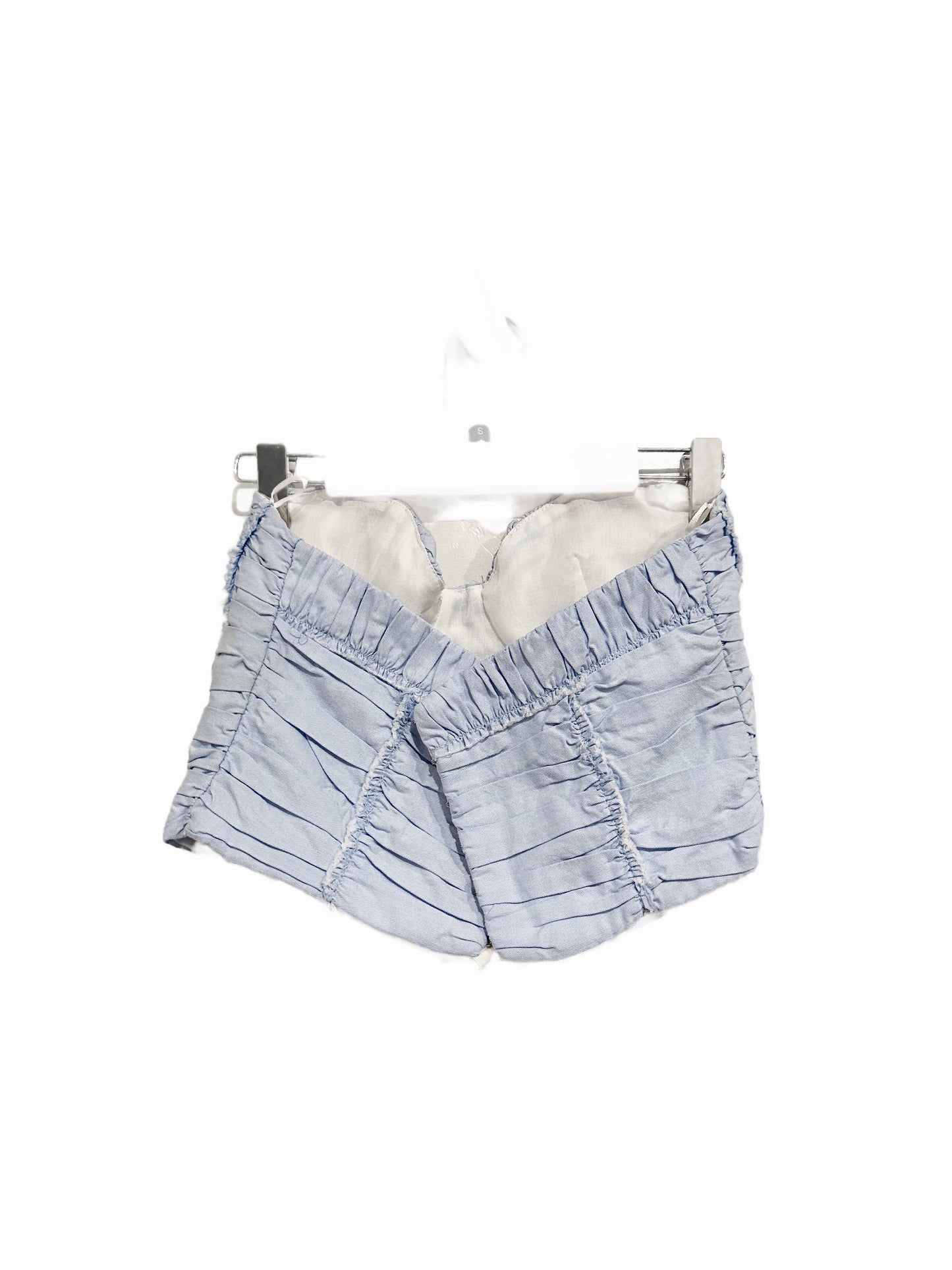 Zara Blue Ruched Strapless Corset Top - Small