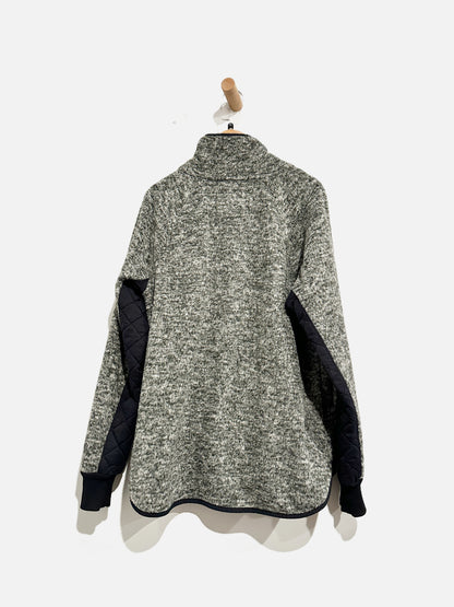 Abercrombie & Fitch Gray and Black Quilted Jacket - Small