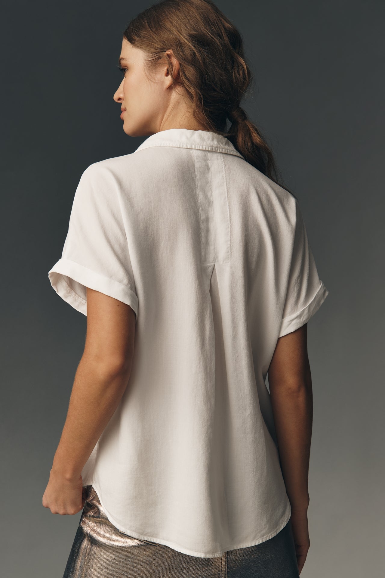 Cloth & Stone Breezy Buttondown Blouse in White - Small