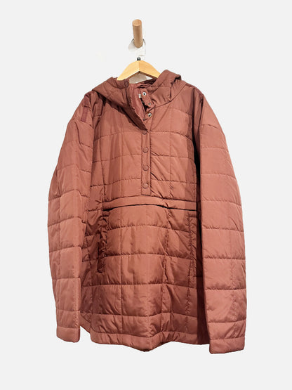 Garnet Hill Brown Quilted Pullover Jacket - Large