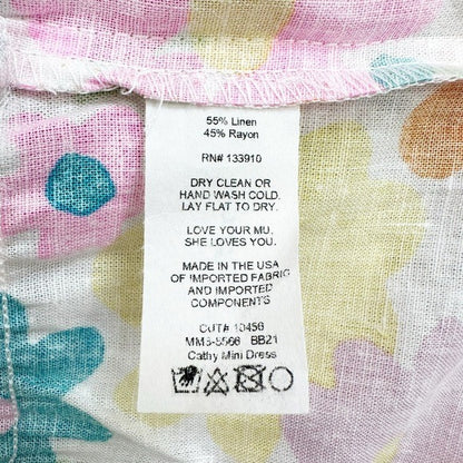 Show Me Your Mumu Cathy Linen Mini Dress in Petal Pop Size XS