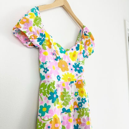 Show Me Your Mumu Cathy Linen Mini Dress in Petal Pop Size XS