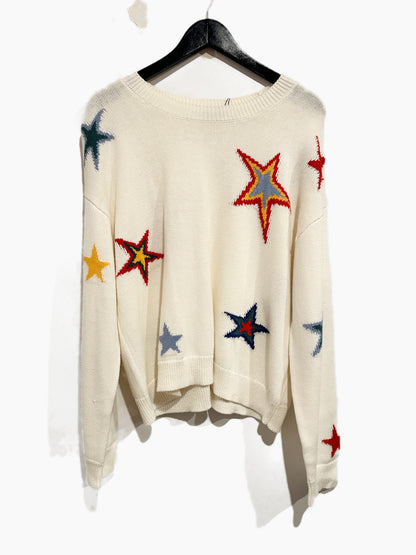 Rails Perci Multi Stars Cotton & Cashmere Intarsia Sweater - Large