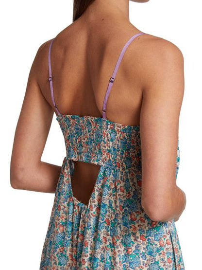 Free People Molly Jo Blue Floral Midi Dress - XS