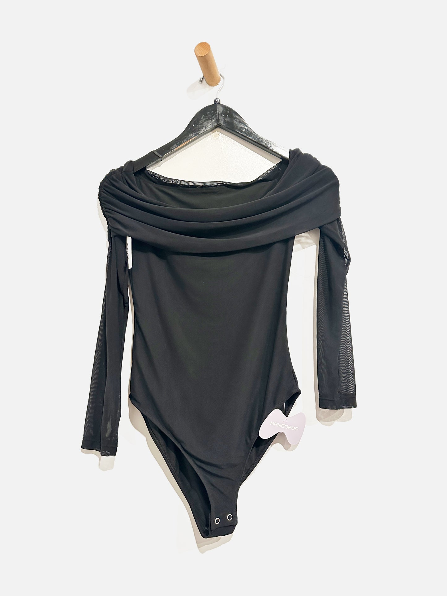 Mangopop Black Mesh OTS Bodysuit - XS