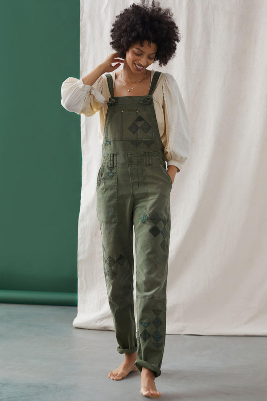 Anthropologie Pilcro Green Patchwork Overalls - 29