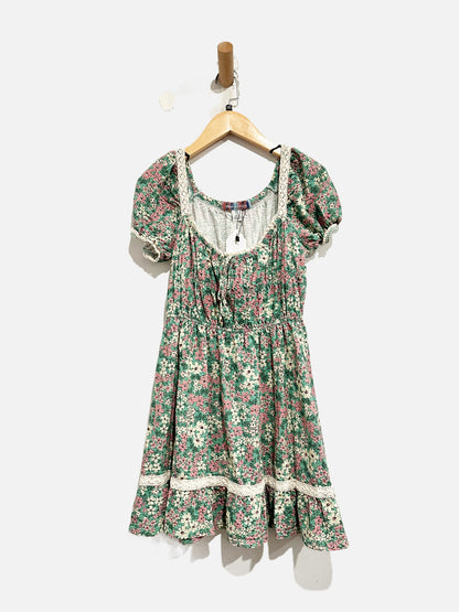 Urban Outfitters Green Floral Mini Dress - XS