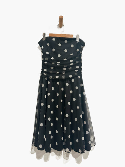 Speechless Y2K Polka Dot Strapless Dress - Small