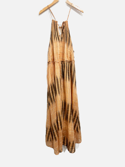 Akemi + Kin Ikat Halter Dress in Peach - Small