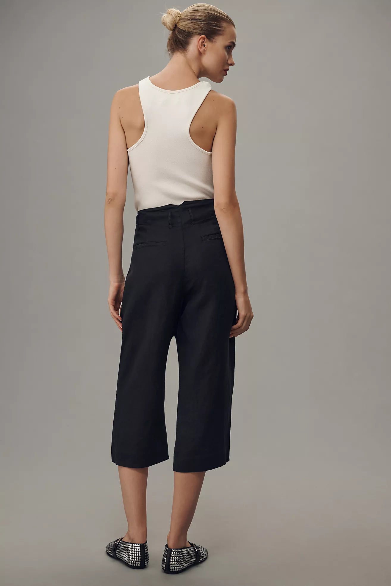 Anthropologie Pilcro Black Linen Tie Pants - 12