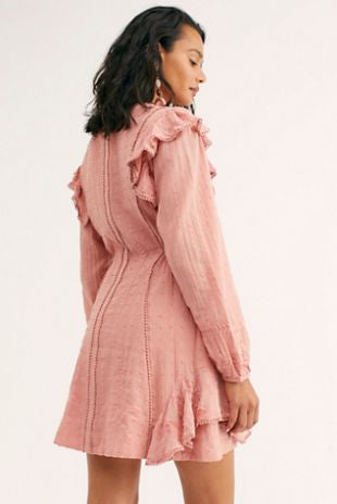 Free People Isabella Mini Dress in Rose - 4