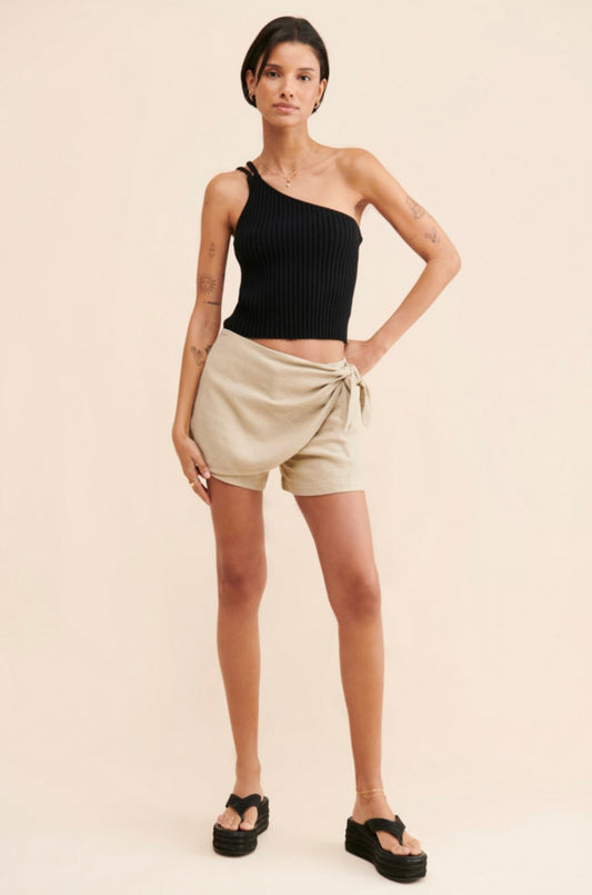 Anthropologie Tan Linen Skort - 2
