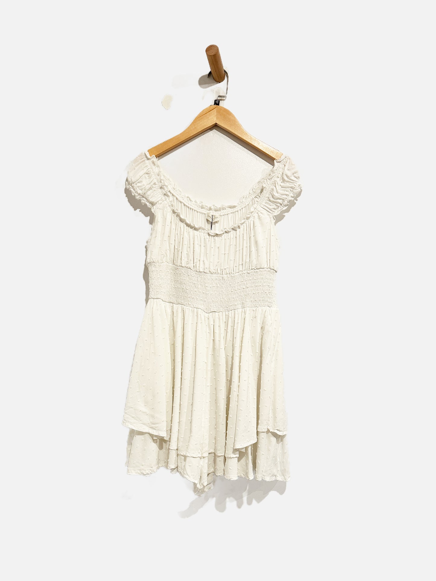 Urban Outfitters White Swiss Dot Romper - Medium