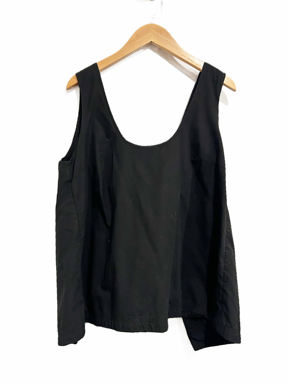 Anthropologie Maeve Black Sleeveless Tie Back Poplin Top - Small