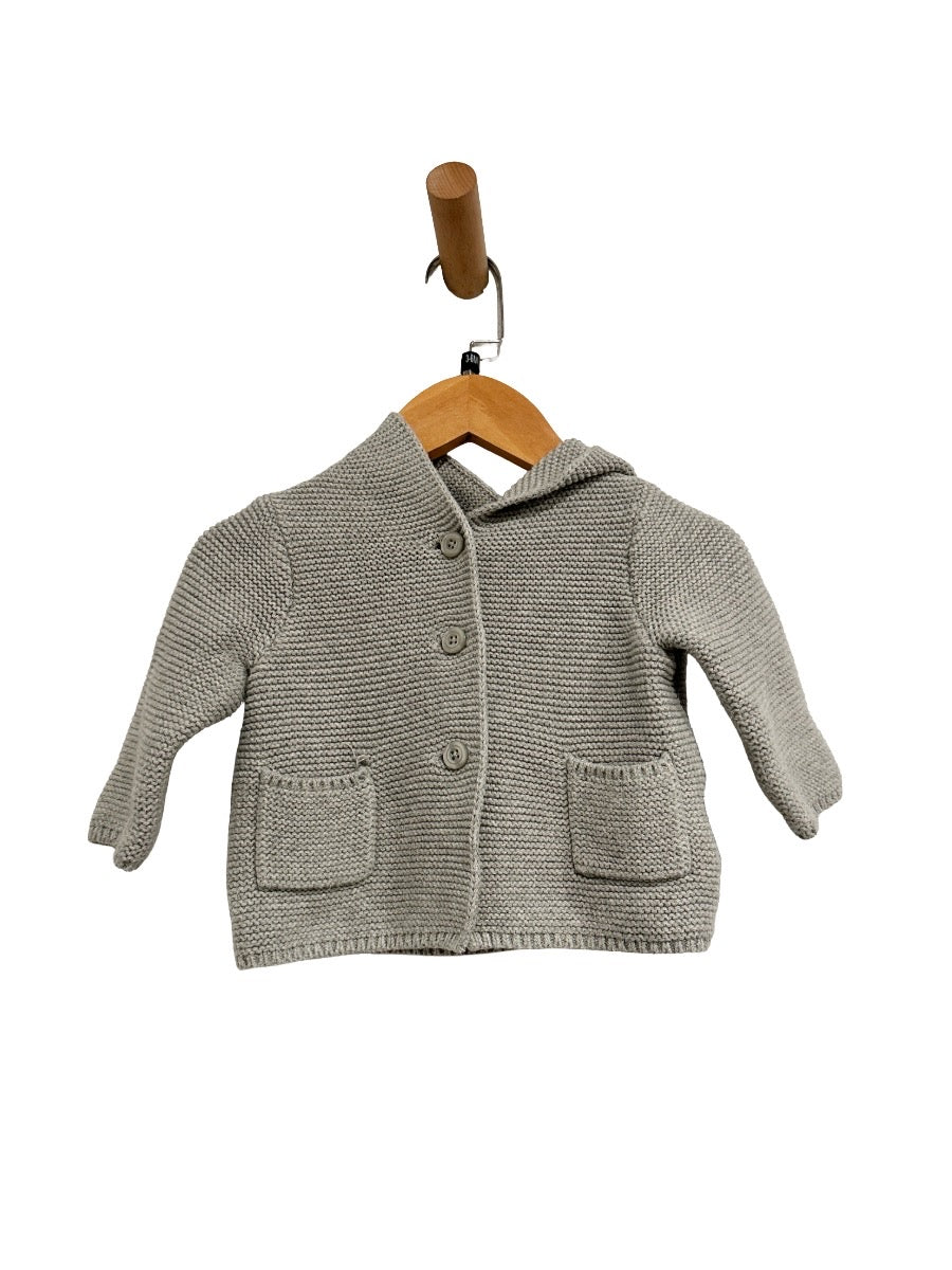 Baby Gap Gray Cable Knit Hoodie - 3-6 Mo