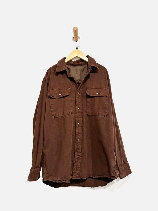 John Galt Brown Oversized Denim Shacket - XS