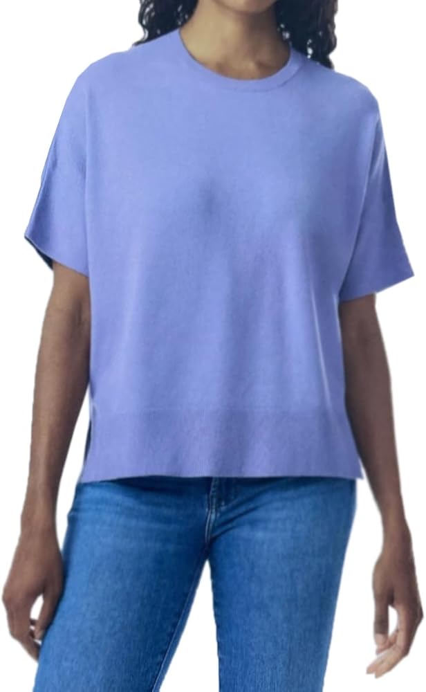 Splendid Boxy Short Sleeve Sweater Top in Periwinkle - Small