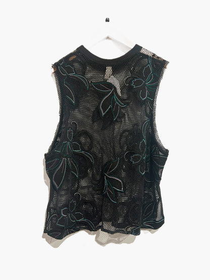 Free People Mesh Floral Muscle Tank - Small