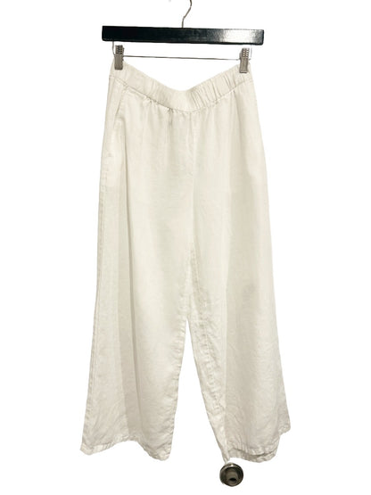 Eileen Fisher White Linen Wide Leg Pants - XS